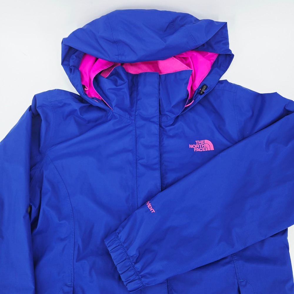 The North Face Hyvent Resolve Waterproof Rain Jacket Blue Pink Small EUC